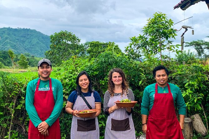 Balinese Vegan Cooking Class with Fresh Harvesting & Garden Tour - Sitting down to a four-course lunch