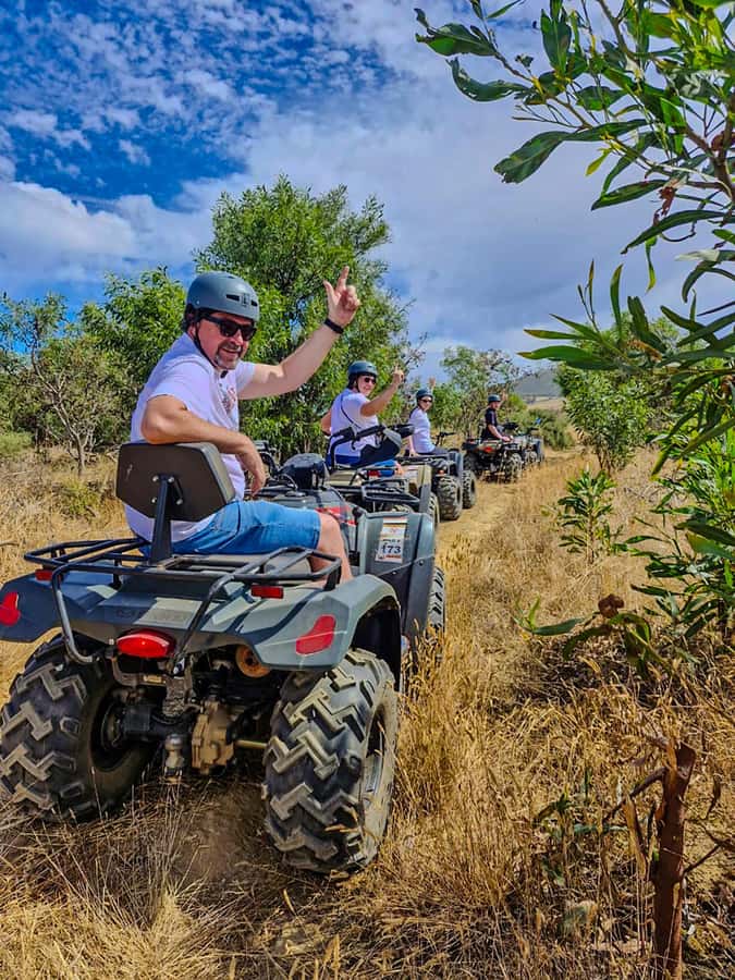 CAPE TOWN: OSTRICH RANCH QUAD BIKE RIDE & OSTRICH TOUR - Moving from quad bikes to ostriches