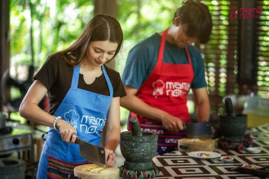 Chiang Mai: Cooking Class with Organic Farm at Mama Noi - The meal you make, from soup to sticky rice