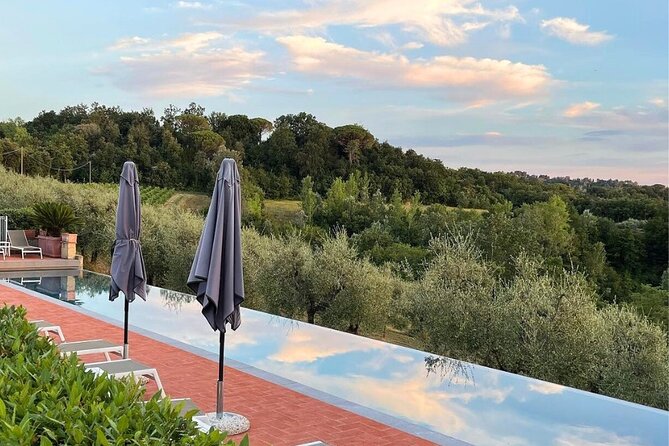 Farm To table Experience on an organic hilltop estate in Tuscany - Estate wine, olive oil, and limoncello at the table