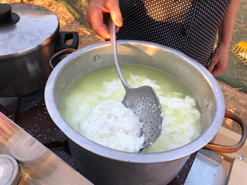 Farm Tour with Cheese-Making, Olive Oil Tasting & Picnic - Beneath the wooden roof with Mama Stela