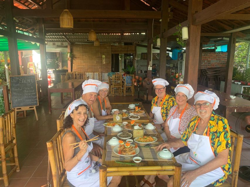 From Hoi An: Cooking Class at Organic Farm - Eating together after the cooking