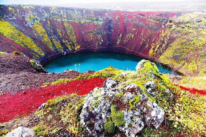 Golden Circle Tales, Tomato Farm & Kerid – Small Group from RVK - Kerid Crater finishes with color and volcanic form