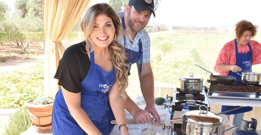 Moires: Cooking Class and Olive Oil Tasting at a Family Farm - Sitting down to eat what you made