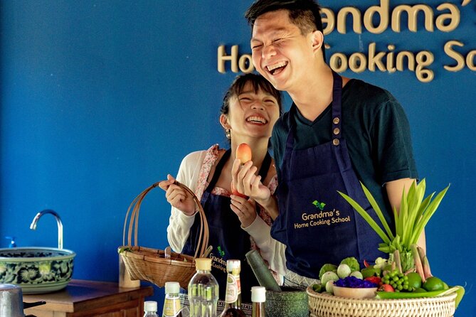 Morning Thai Cooking with Grandma - Market Visit & Farm Tour - Cooking four dishes in the open-air kitchen