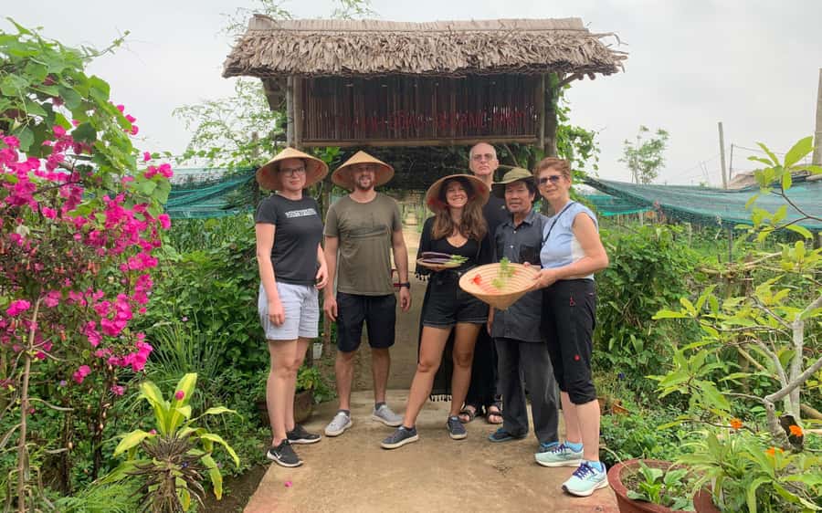 Rural Cycle, Market Tour, Basket Boat & Organic Farm Cooking - Leaving Hoi An by bicycle