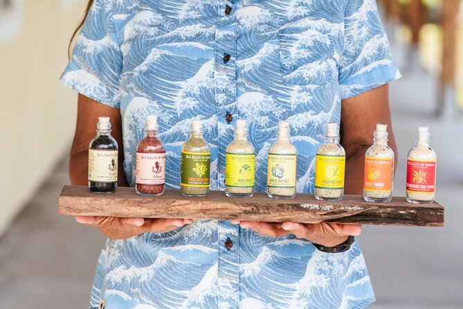 Sunset Kona Salt Farm Tour - The salt tasting: pure, smoked, and flavored
