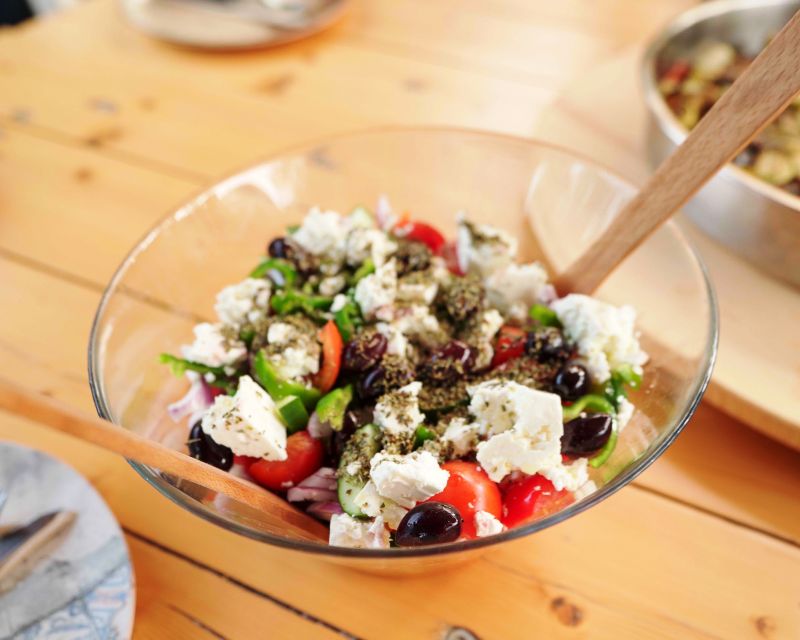 Traditional Greek Cooking Class @ Lefkada Micro Farm - The Farmer’s Table and the Finished Meal