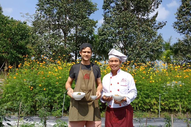 Unique farm to Table cooking class in Saigon - Entering the Farm With a Hat and Basket